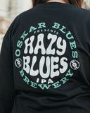Hazy Blues Long Sleeve Black Tee